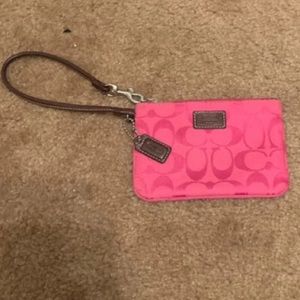 Pink coach wristlet